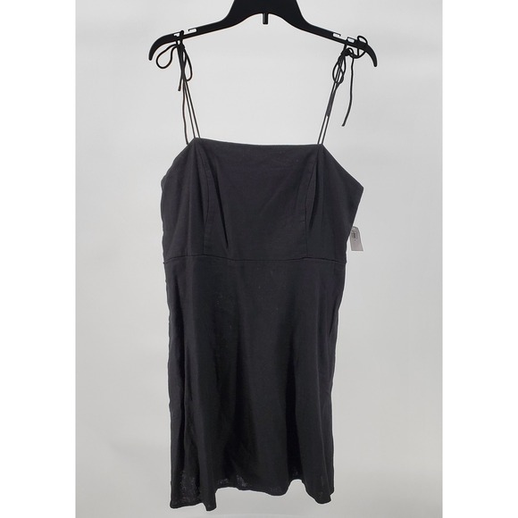Old Navy Women's XL Black Linen Blend Mini Tank Dress with Pockets New - Picture 1 of 6
